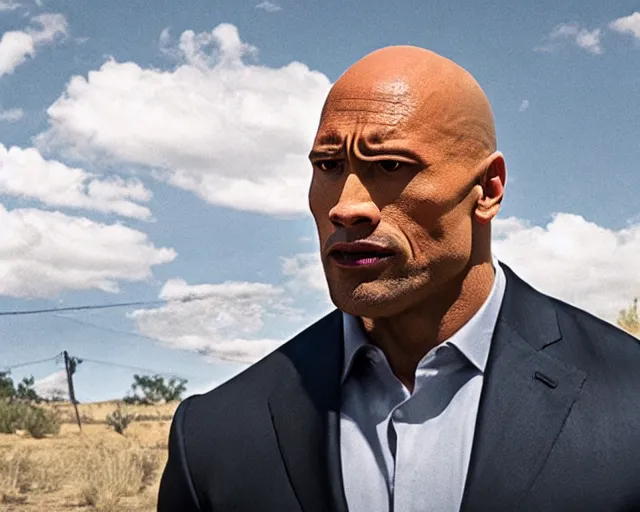 Prompt: dwayne the rock johnson in better call saul