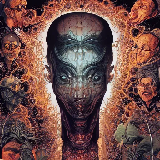 Image similar to portrait of crazy scientist, symmetrical, by yoichi hatakenaka, masamune shirow, josan gonzales and dan mumford, ayami kojima, takato yamamoto, barclay shaw, karol bak, yukito kishiro