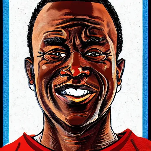 Image similar to portrait of pele in the style of gta