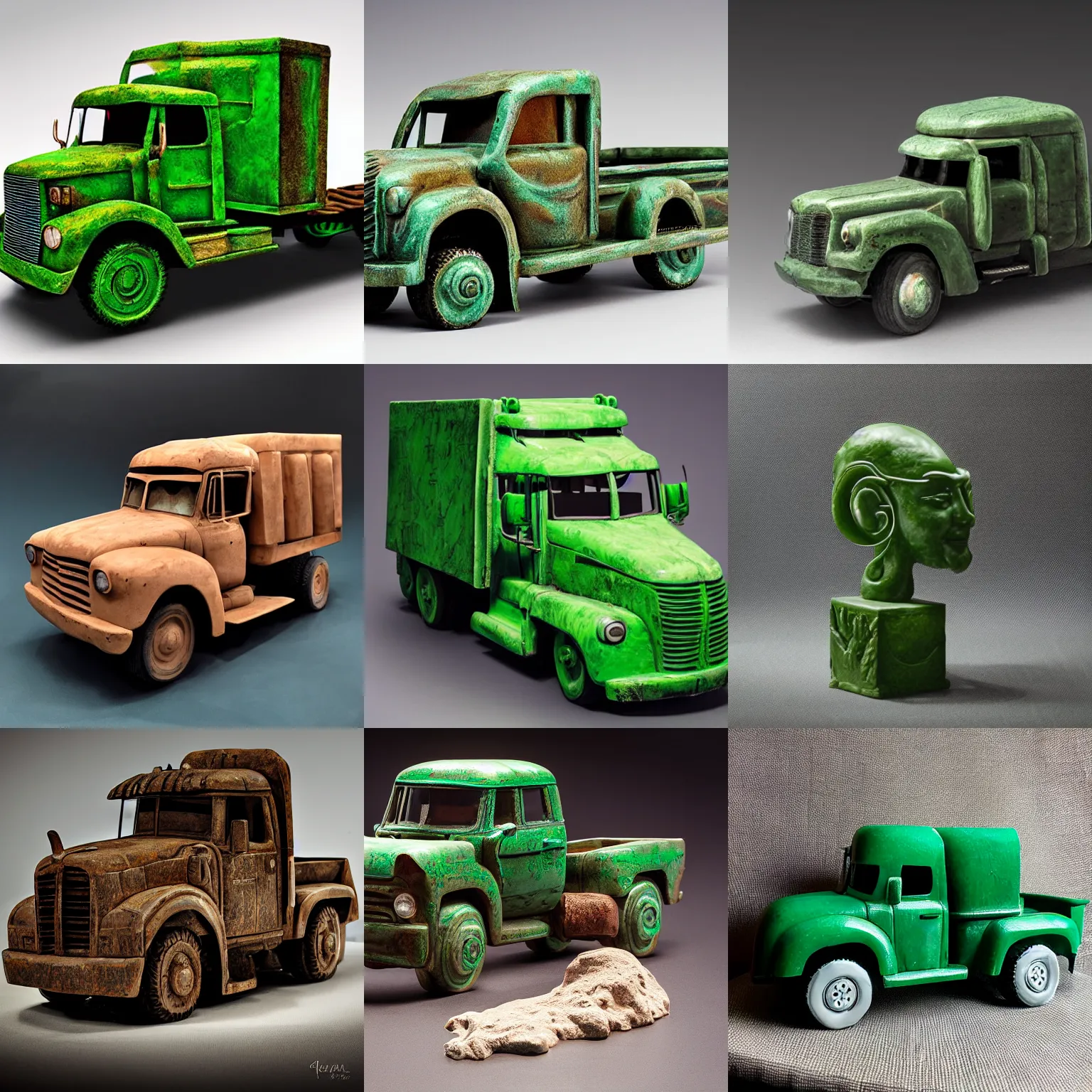 Big Truck Jade Sculpture Studio Lighting Stable Diffusion OpenArt