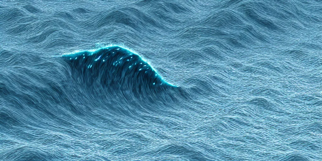 Image similar to a huge wave ， 3 d render