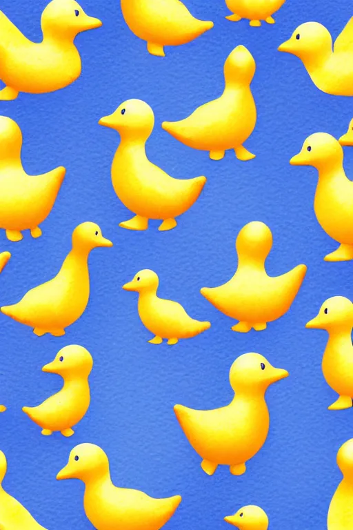 Image similar to minimalist watercolor art of cute rubber ducks on white background, illustration, vector art