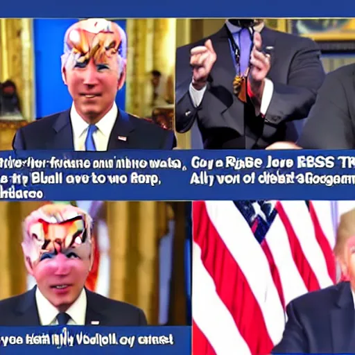 Image similar to joe biden rap battling donald trump