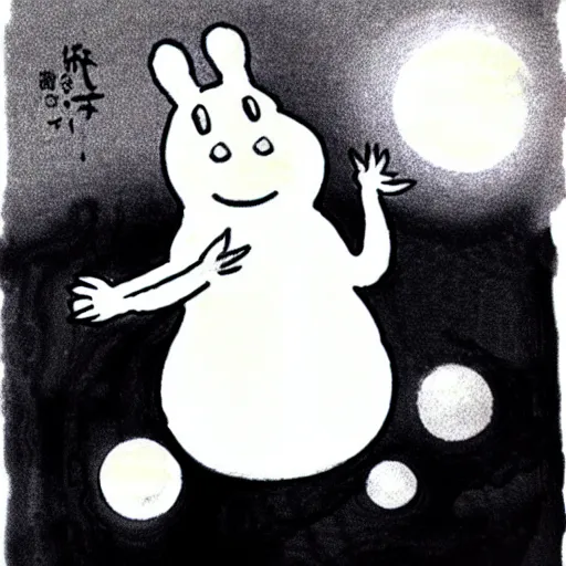 Image similar to zen moomins ink