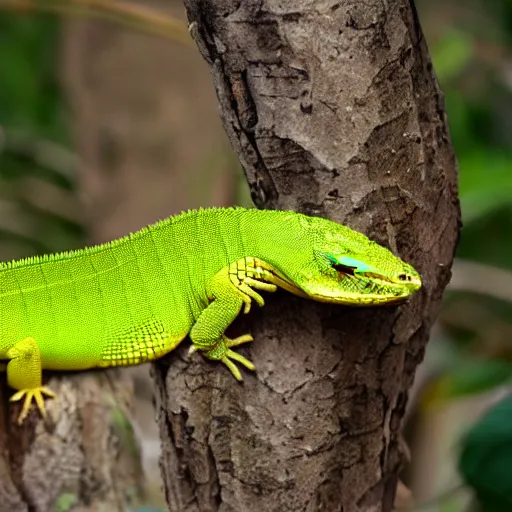 Prompt: a lizard with a banana skin