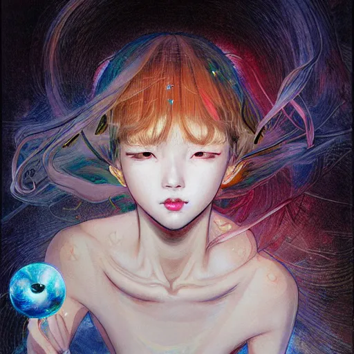 Image similar to prompt : portrait soft light painted by james jean and katsuhiro otomo, magical eyes, inspired by sailor moon anime, smooth face feature, intricate oil painting, high detail, sharp high detail, manga and anime