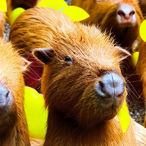 Prompt: capybaras gummy candy, close up