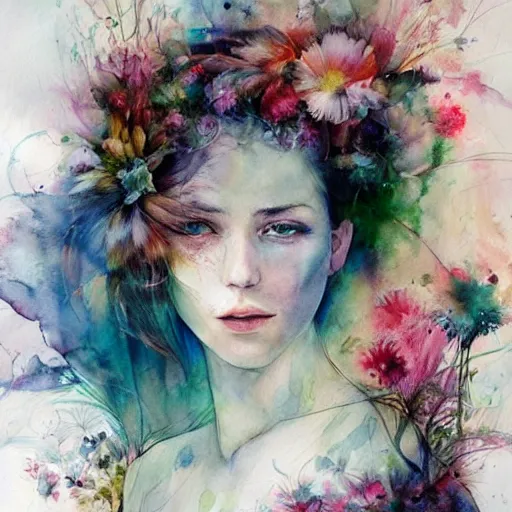 Image similar to watercolor garden by anna dittmann, by agnes cecile, by william turner