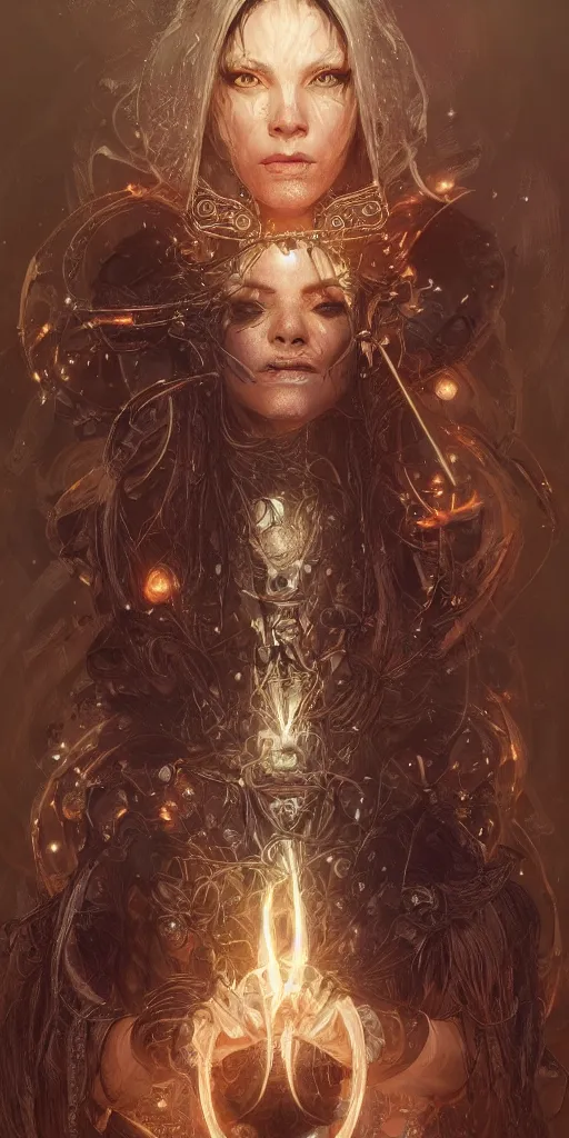 Image similar to ultra realistic illustration of cj miles as a cyber shamanic witch casting am elderit h spell, intricate, elegant, highly detailed, digital painting, artstation, concept art, smooth, sharp focus, illustration, art by artgerm and greg rutkowski and alphonse mucha