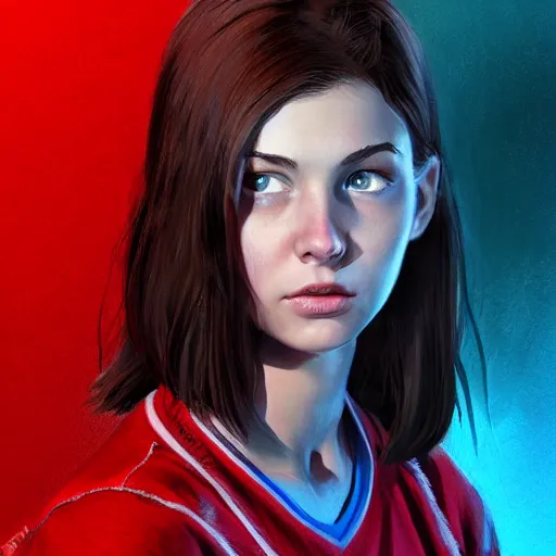 Prompt: portrait of a brunette thin teenager girl with blue eyes in fallout 4, light stubble with red shirt, praying to god ,digital art,photorealistoc,art by greg rutkowski,hyperdetailed,western comic style,comic,comic style,sharp lineart,professional lighting,deviantart,artstation,trevor henderson,rossdtaws,cinematic,dramatic