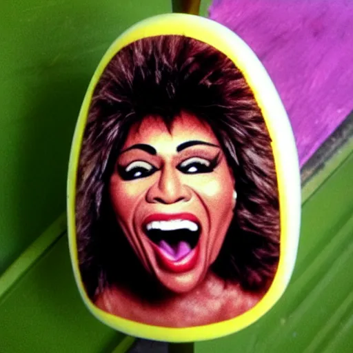 Image similar to tina turner face on a turnip vegetable