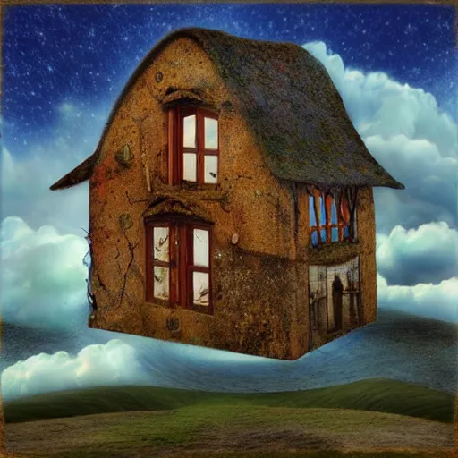 a house in nowhere, surrealism, dreamcore, Stable Diffusion