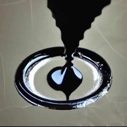Image similar to Ferrofluid, programmable black goo, organic liquid metal