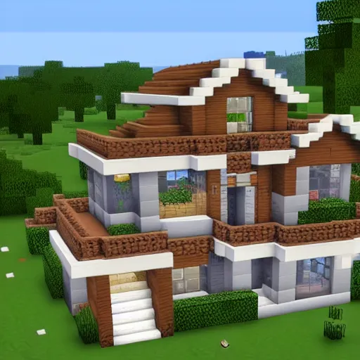 Prompt: A the sims 4 style house built in Minecraft