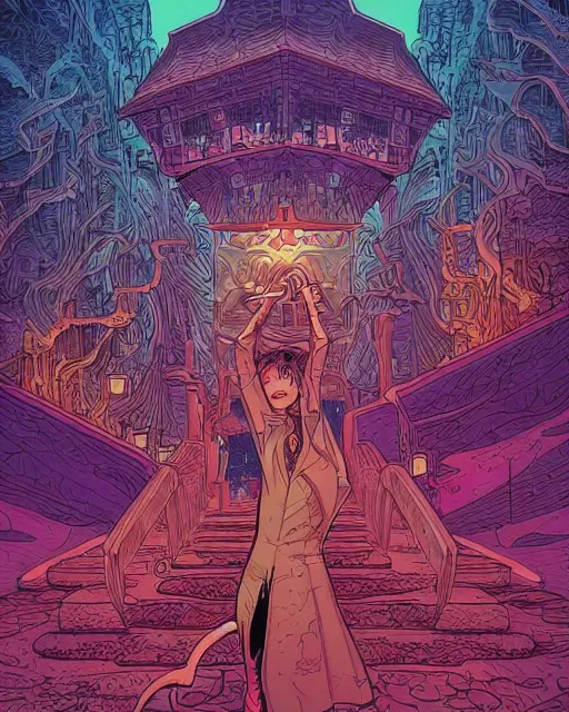 Prompt: the most amazing dream, dan mumford, moebius, hd, digital illustration