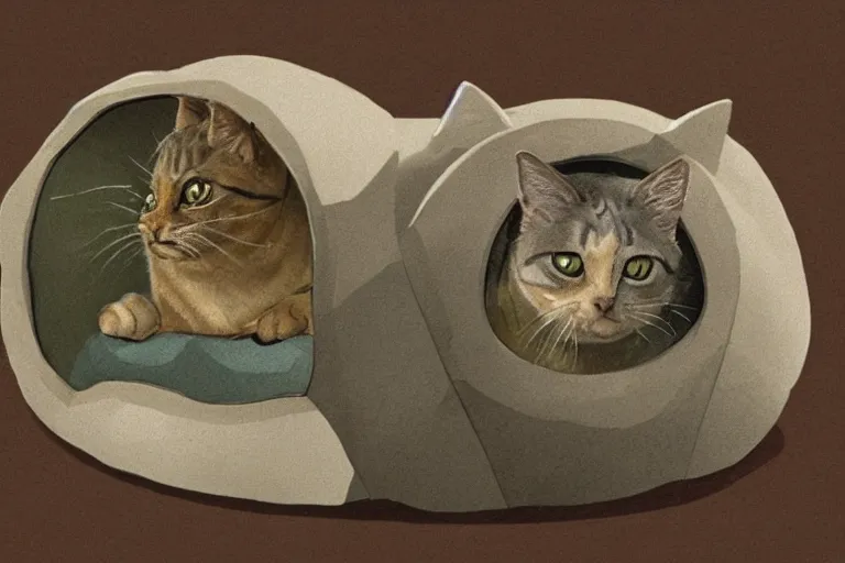 Prompt: a cat in a turtle shell, cartoon