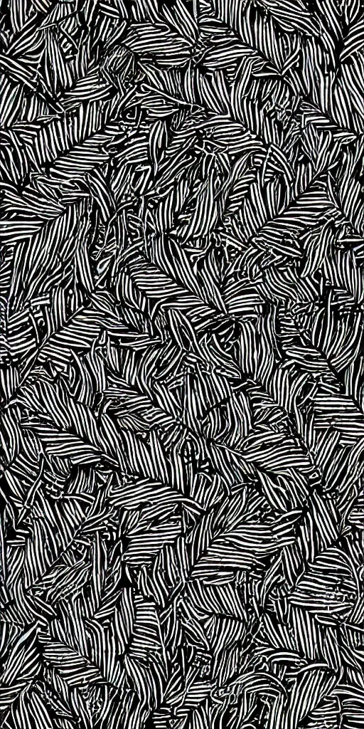 Prompt: abstract simple plant background texture black and white digital painting