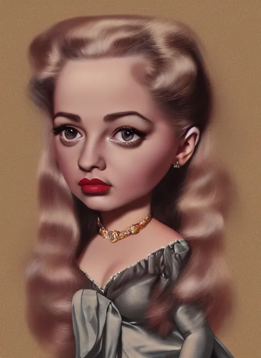 Prompt: diana dors as a mark ryden doll, detailed digital art, trending on Artstation