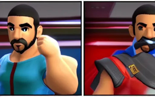 Prompt: drake as a playable fighter in super smash bros ultimate