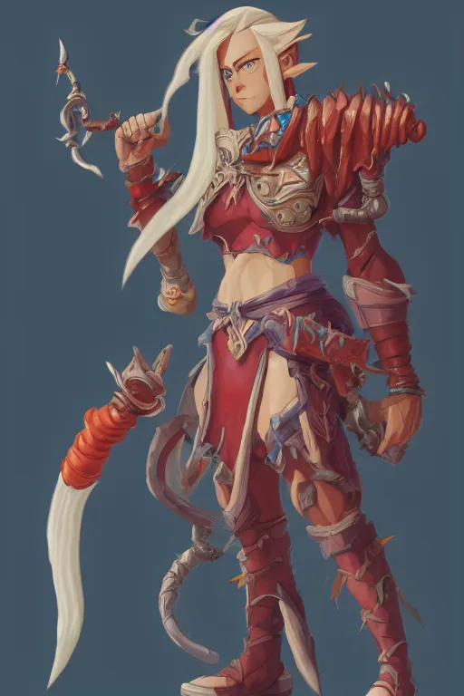 Image similar to character of breath of fire 4 by the artist Alessandro pizzi . Rendering the full body . Sharp focus, full of details, by utsurowazaru mono and Jason Nguyen , matte painting ,concept art, trending on artstation and cell shading