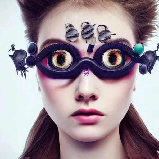 Prompt: girl with 5 eyes, fashion photo, detailed, realistic