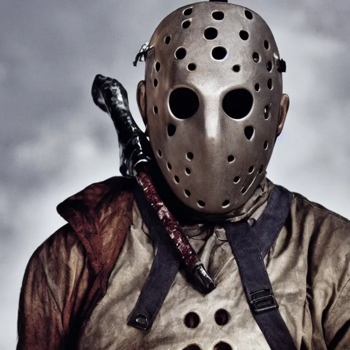 Image similar to jason voorhees looking beautiful for a vogue magazine photo shoot, 8 k,