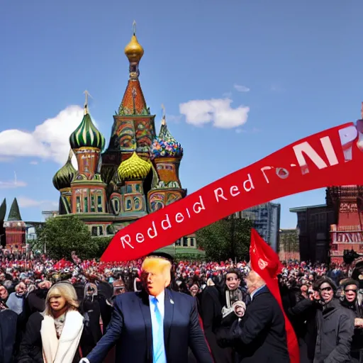 Image similar to Donald Trump visits red square