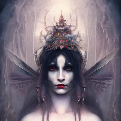 Image similar to curiosities carnival in wonderland, soft paint of a single sorceress, symmetry accurate features, horror, focus, very intricate ultrafine details, award winning masterpiece, tom bagshaw artstyle