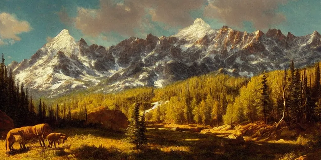 Prompt: Colorado mountains, oil painting, highly detailed, artwork, in style of Albert bierstadt