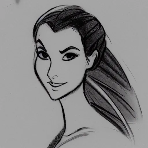 Image similar to milt kahl sketch of victoria justice as princess padme from star wars