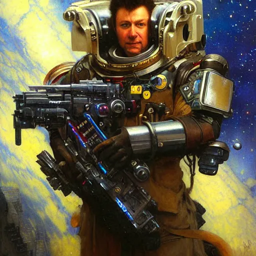 Prompt: portrait of a wolf in uniform as space lawyer. shadowrun furaffiniy cyberpunk fantasy highly detailed painting by gaston bussiere craig mullins jc leyendecker gustav klimt artgerm greg rutkowski john berkey, bergey, craig mullins, ruan jia, raymond swanland, jeremy mann, tom lovell, alex malveda