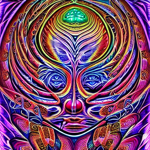 Image similar to a psychedelic!!!!! detailed drawing by alex grey, behance, psychedelic art, psychedelic, high detailed, hypnotic