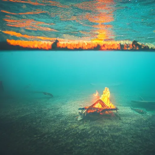 Image similar to photo of a camp fire underwater