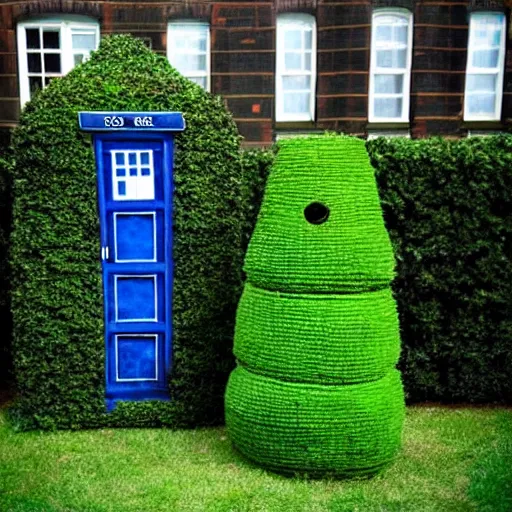 Prompt: tardis topiary