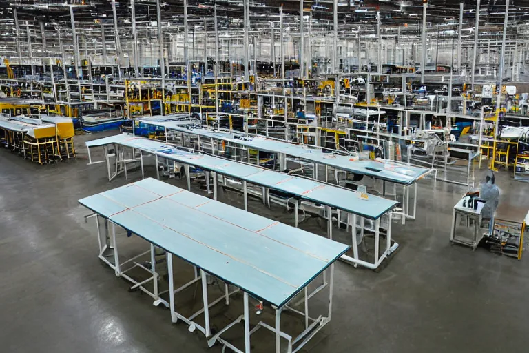 Image similar to a factory in the shape of a giant table