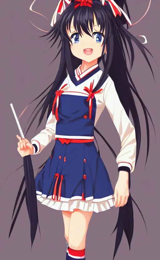 Image similar to Kagome higurashi in seifuku uniform. By Konstantin Razumov, highly detailded