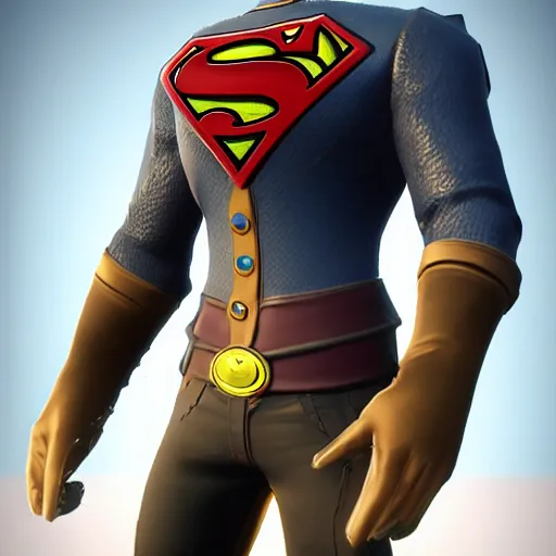 Image similar to steampunk superman in fortnite game