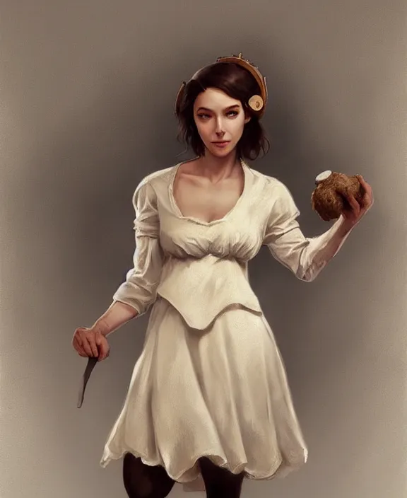 Image similar to female anthropomorphic sheep in maid outfit, realistic portrait, highly detailed, digital painting, artstation, concept art, smooth, sharp focus, illustration, cinematic lighting, art by artgerm and greg rutkowski and alphonse mucha and boris vallejo and frank frazetta