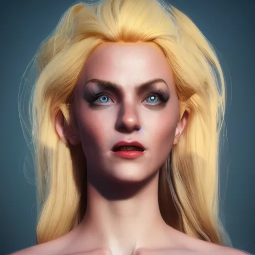 Prompt: fantasy comic book style portrait painting of Lady Gafa with blonde hair dancing, unreal 5, DAZ, hyperrealistic, octane render, cosplay, RPG portrait, dynamic lighting