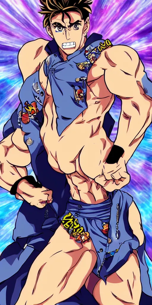 Image similar to Billy Herrington in JoJo's bizarre adventure anime style