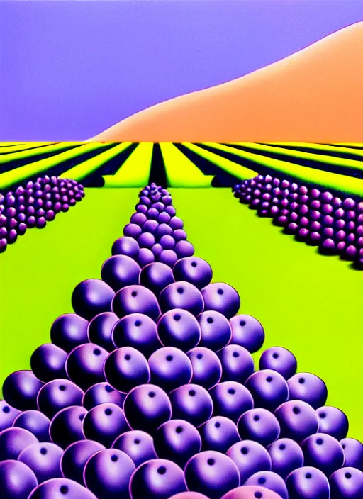 Prompt: grapes by shusei nagaoka, kaws, david rudnick, airbrush on canvas, pastell colours, cell shaded, 8 k,