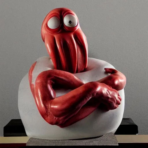 Image similar to doctor zoidberg marble sculpture by caravaggio, stunning detail