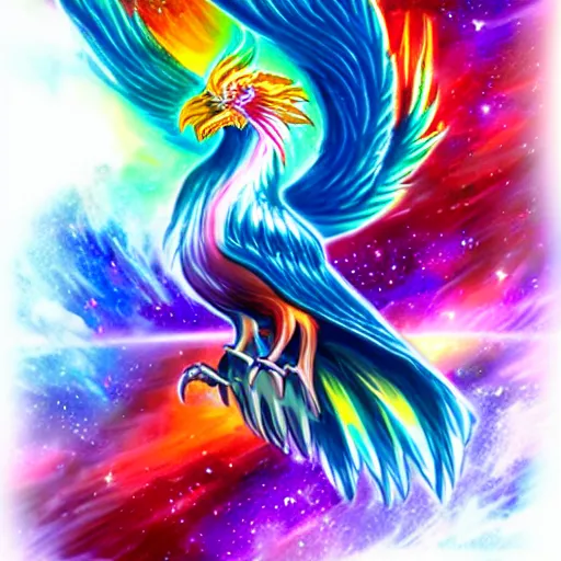 Prompt: rainbow cosmic phoenix