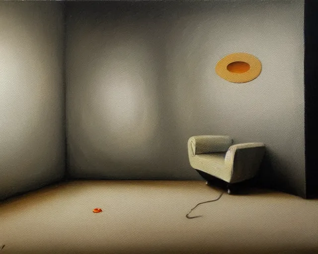 Image similar to a painting of a confusing minimalistic room, an airbrush painting by breyten breytenbach, cgsociety!, neo - primitivism