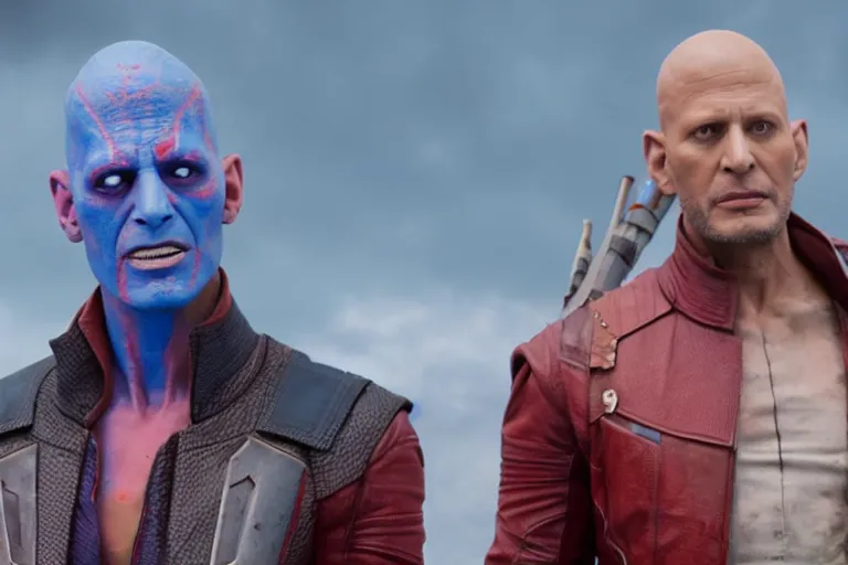 Image similar to film still of Jeff Goldblum as Yondu in Guardians of the Galaxy, 4k