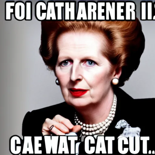 Image similar to If Margaret Thatcher was a cat