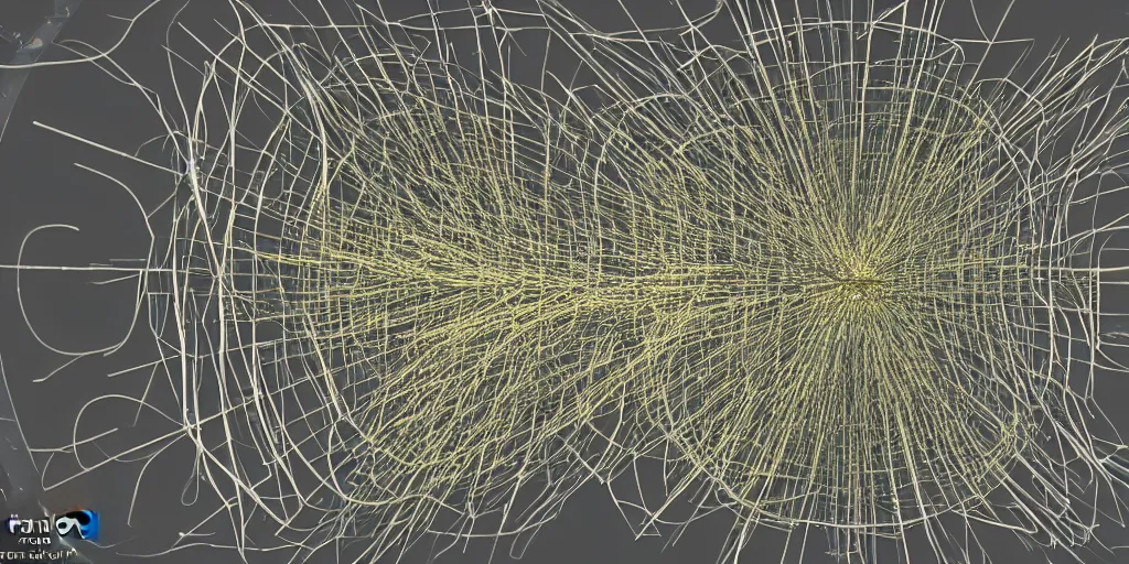 Prompt: particle collider, mechanical, particle simulation