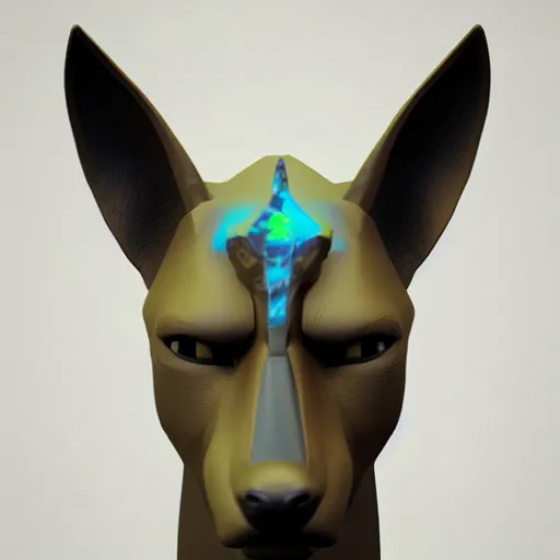 Image similar to anubis, nasus, digital model, head, detailed, beeple, art station, head