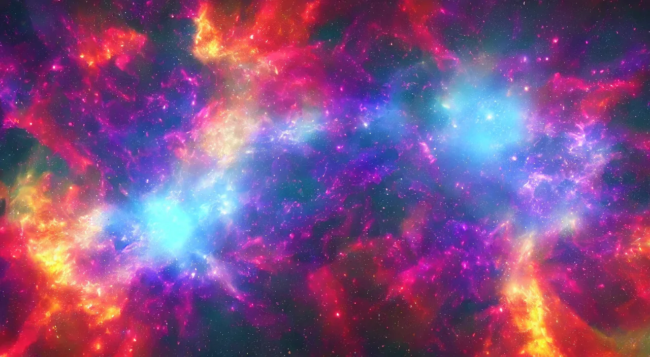 Prompt: a nebula explosion forming geometric shapes, high detail, digital art