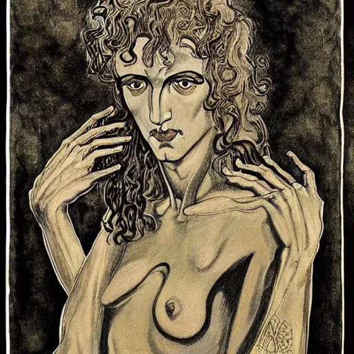 Image similar to art illustration by austin osman spare